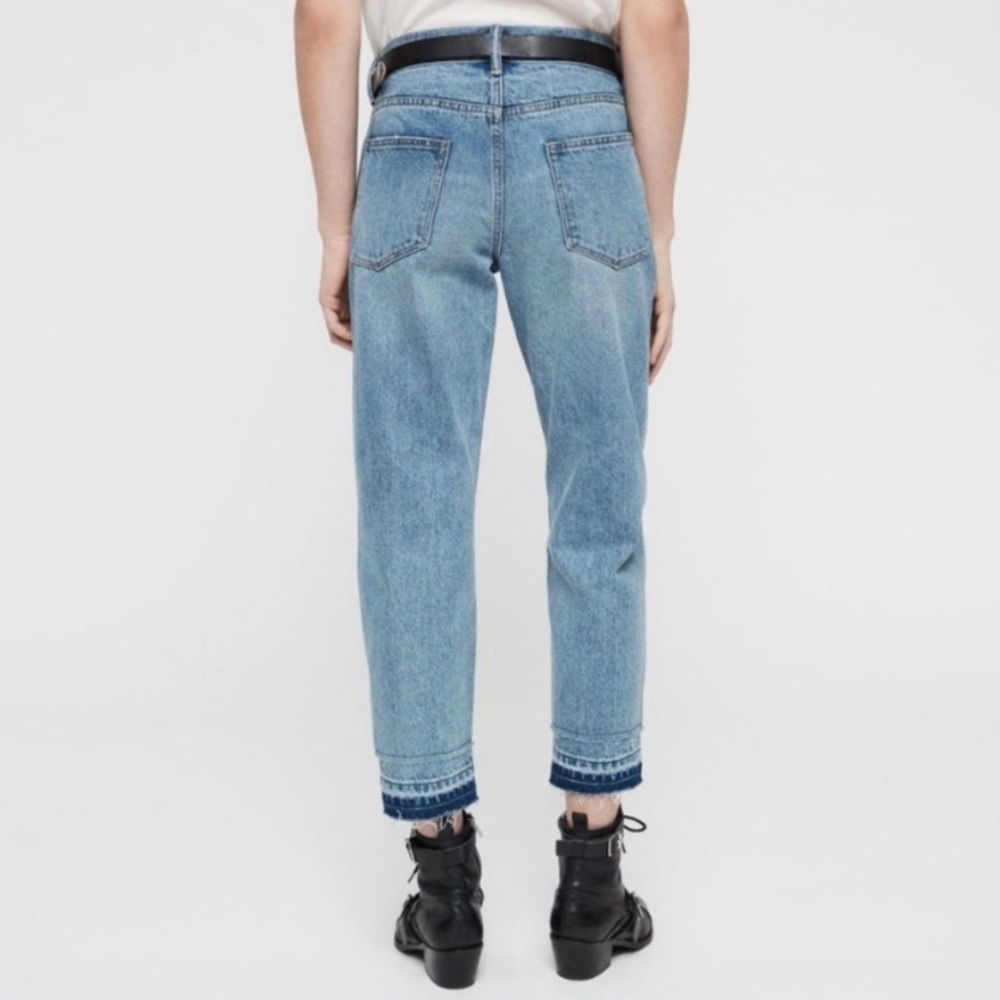 All Saints Frayed Raw Hem Denim Boyfriend Jeans Boys Jean Unpicked Size 26 - Picture 6 of 16